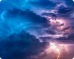  picture of clouds with thunder striking through